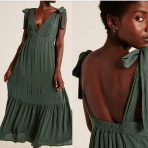 Abercrombie & Fitch Tie Strap Baby Doll Midaxi Dress